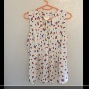 Maeve Anthropologie strawberry blouse